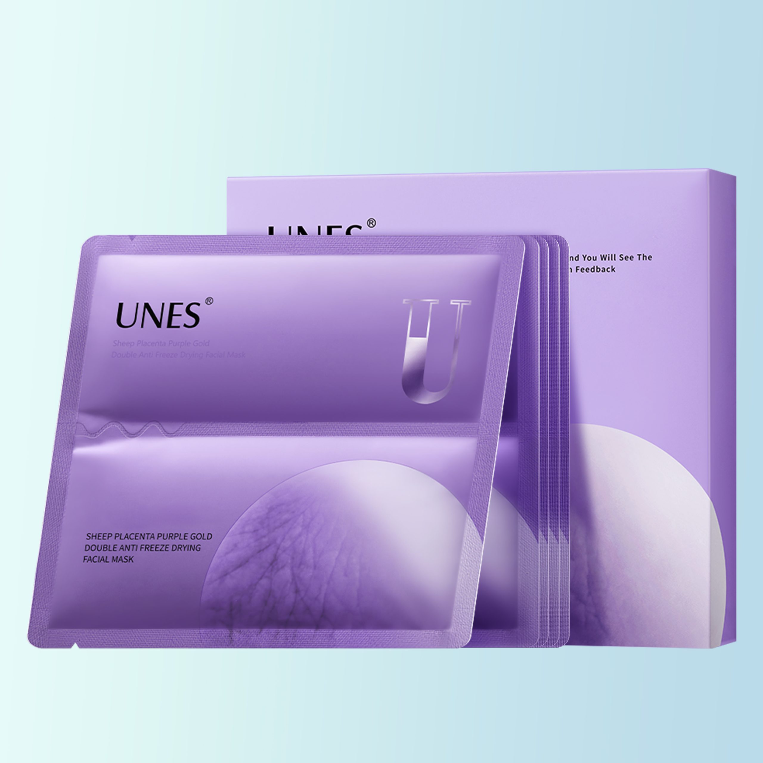 UNES Sheep Placenta Purple Gold Double Anti-Aging Mask